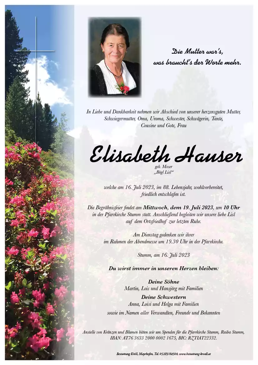 Parte von Elisabeth Hauser